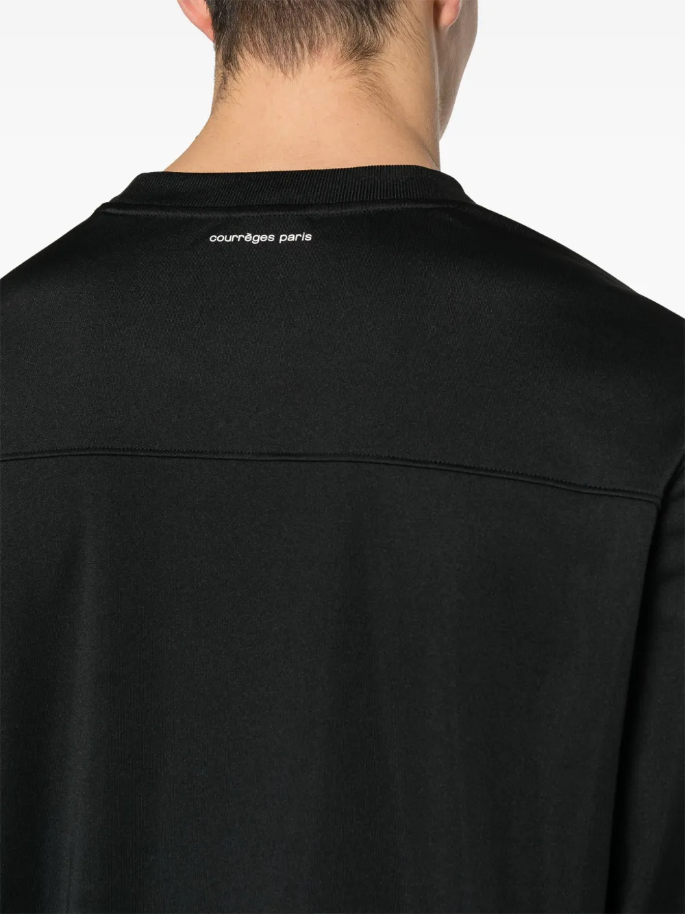 Courrèges T-shirt met logo-applicatie Zwart