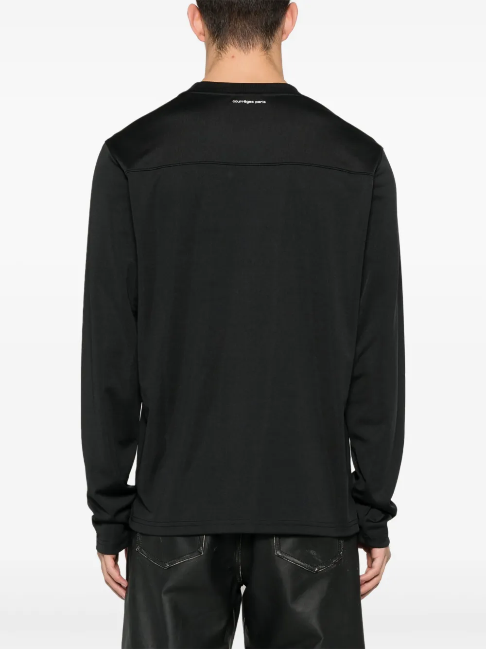 Courrèges T-shirt met logo-applicatie Zwart