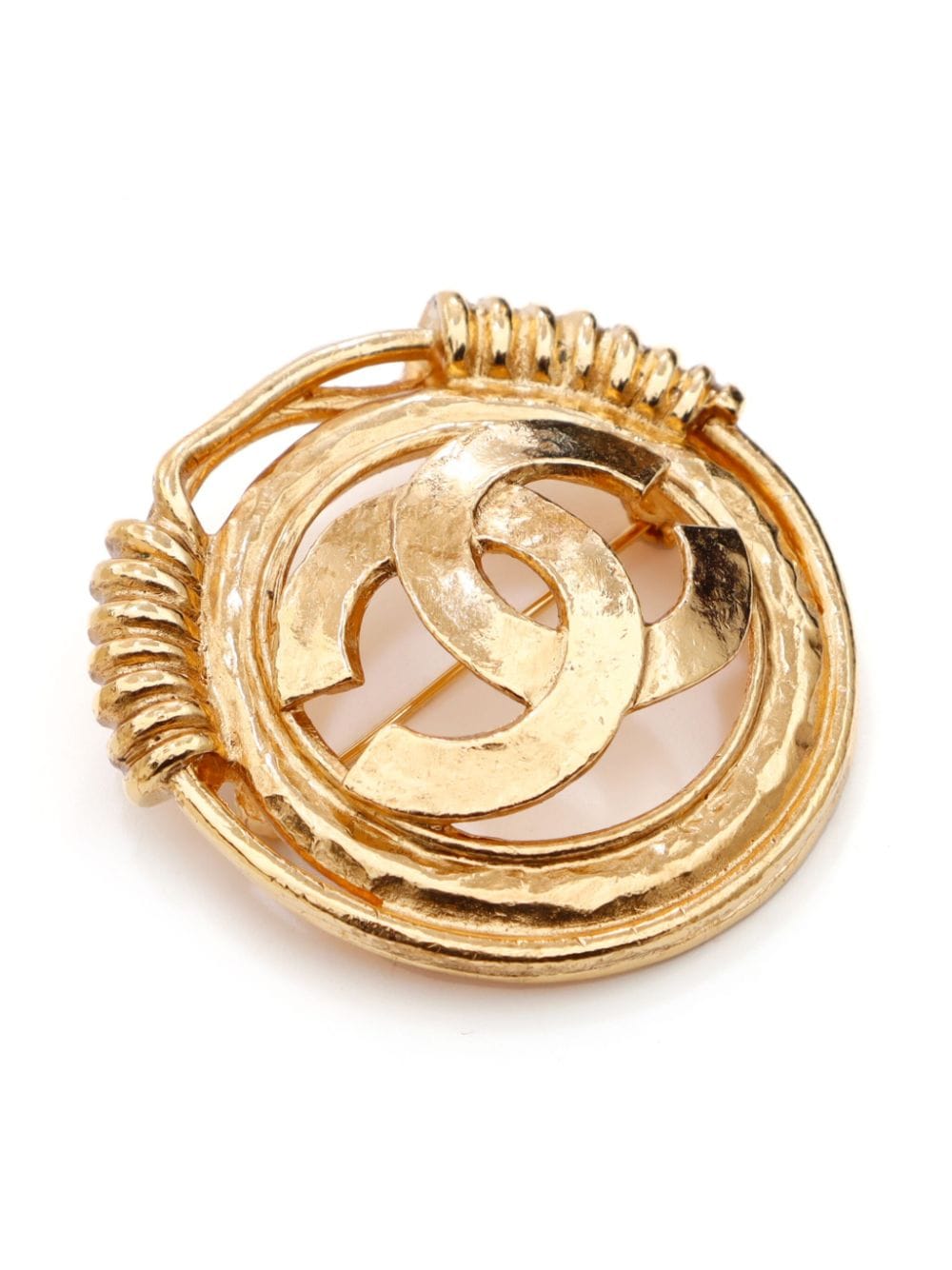 CHANEL Pre-Owned 1994 gold-plated CC-logo brooch - Goud