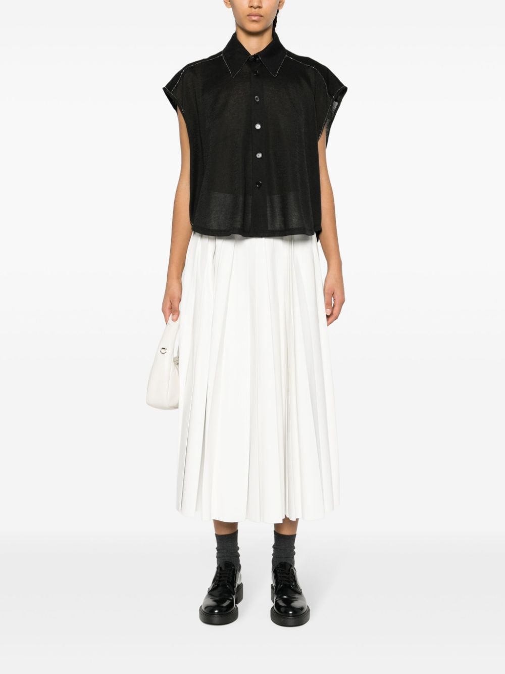 Fabiana Filippi Fijngebreide blouse - Zwart