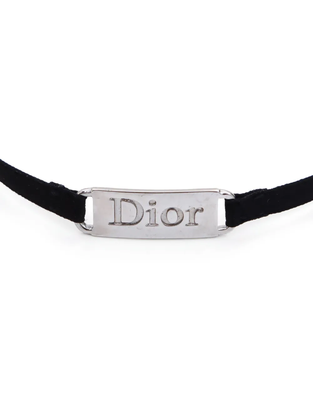 Christian Dior Pre-Owned Pre-owned choker halsketting met logoplakkaat - Zwart