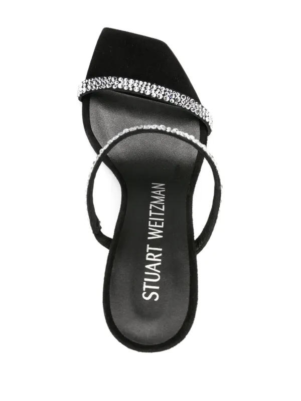 Italian shoemakers rhinestone sandals hot sale black