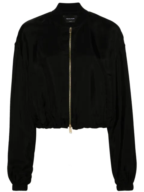 Fabiana Filippi zipped satin bomber jacket