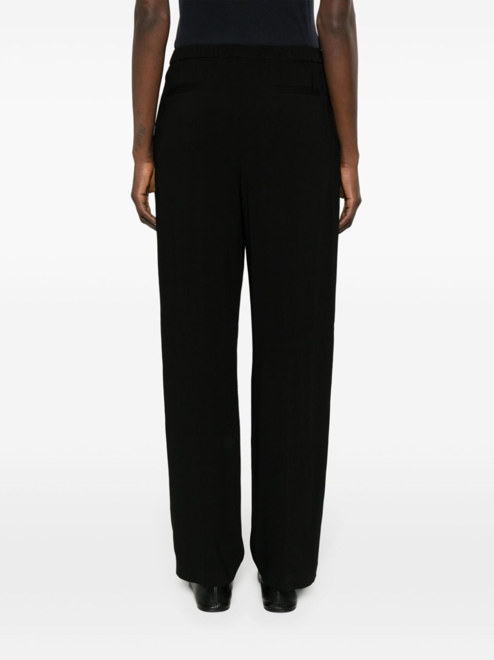 Shop Fabiana Filippi High-waist Straight-leg Trousers In Black