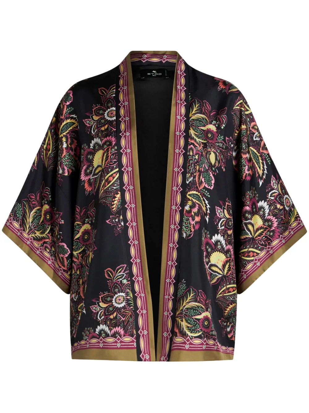 Etro Kesa Twill-print Blouse In Black