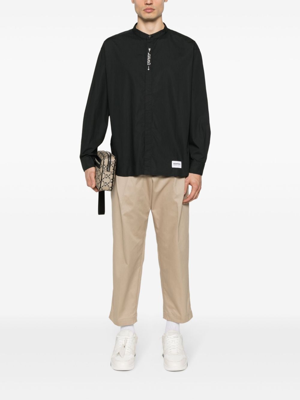 Shop Neighborhood Logo-patch Chino Trousers In Neutrals