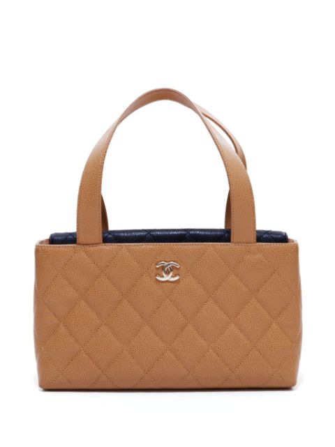 HOT SALE CHANEL 2002-2003 diamond-quilted tote bag Women