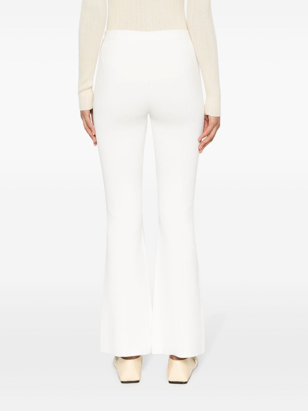 Shop Theory Pleat-detail Flared Trousers In White