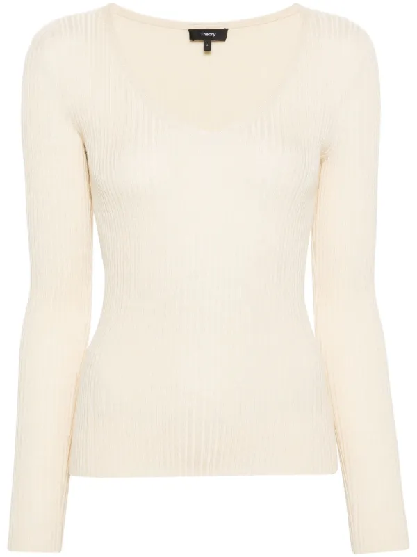 【新品未使用】theory luxe Vネックプルオーバーニット Theory Vネック プルオーバー | ニュートラル | FARFETCH JP