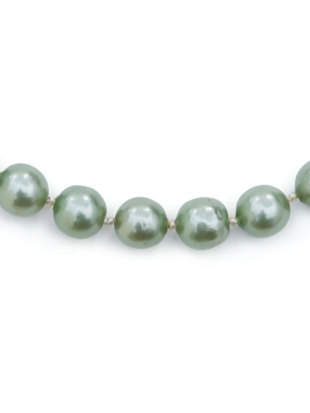 Pre-owned Chanel 1990s Faux-pearl Necklace In Green