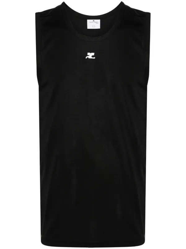 Courrèges logo-appliqué Top | Black | FARFETCH