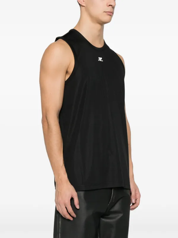 Courrèges logo-appliqué Top | Black | FARFETCH SG