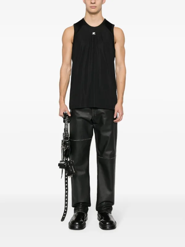 Courrèges logo-appliqué Top | Black | FARFETCH SG