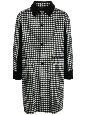 Prada チェック コート | ホワイト | FARFETCH JP
