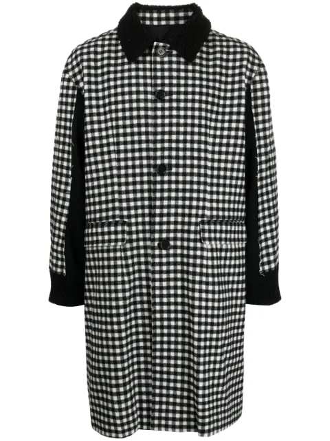 Undercover check-print single-breasted coat 