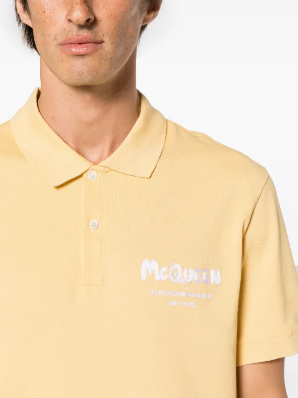 Tシャツ・カットソー alexander mcqueen Logo embroidery polo shirt Alexander McQueen logo-embroidered Polo Shirt | Black