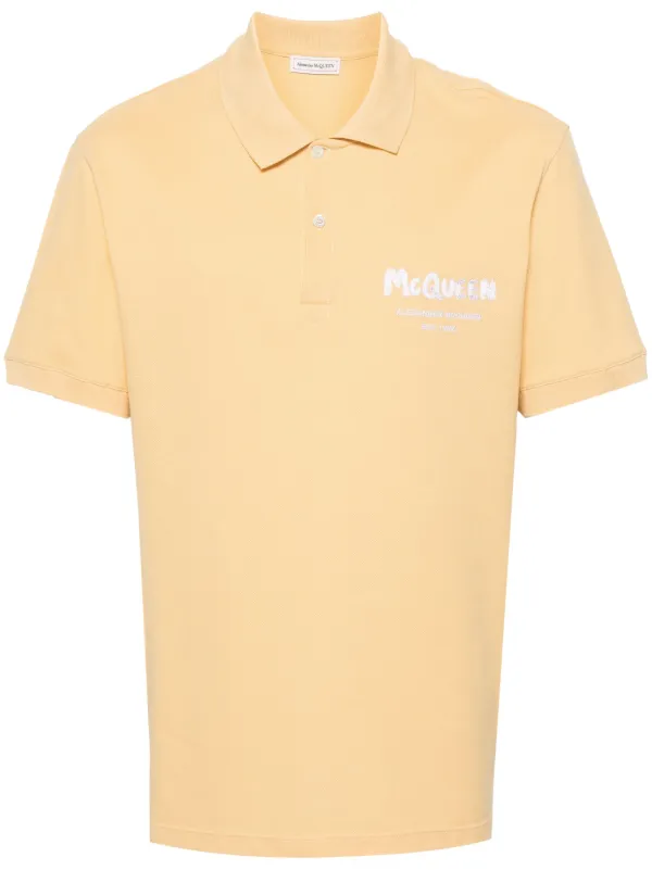 Tシャツ・カットソー alexander mcqueen Logo embroidery polo shirt Alexander McQueen logo-embroidered Polo Shirt | Black