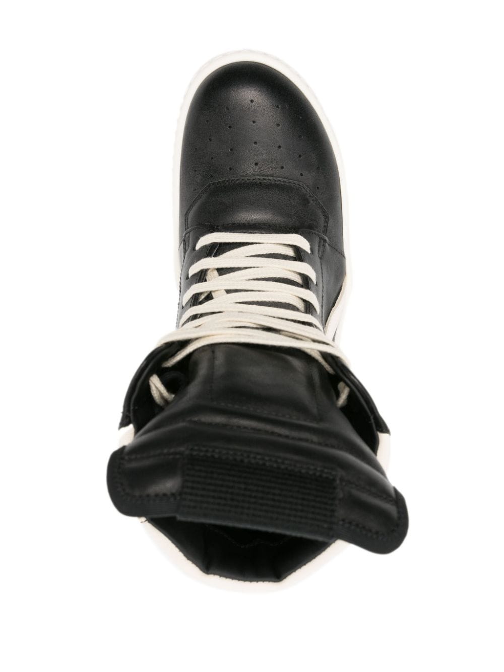 Shop Rick Owens Geobasket Leather High-top Sneakers In Black
