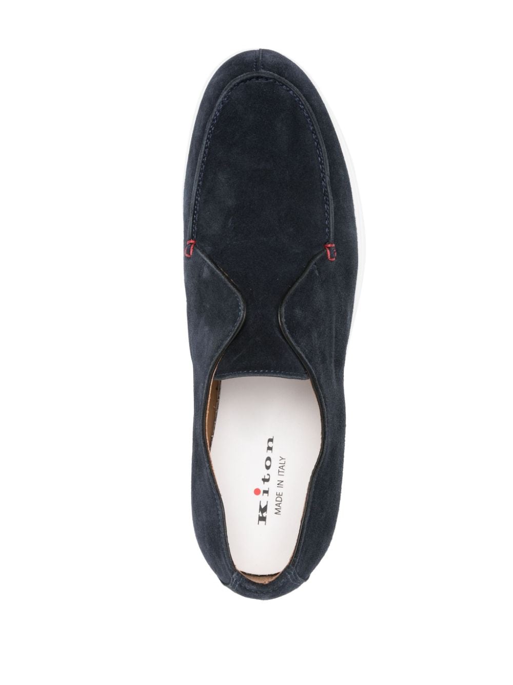 Shop Kiton Slip-on Suede Loafers In Blue