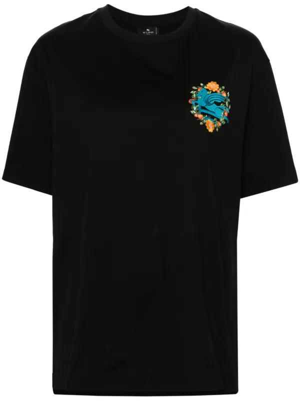 Tシャツ・カットソー ETRO COTTON T-SHIRT WITH LOGO ETRO logo-embroidered Cotton T-shirt | White | FARFETCH