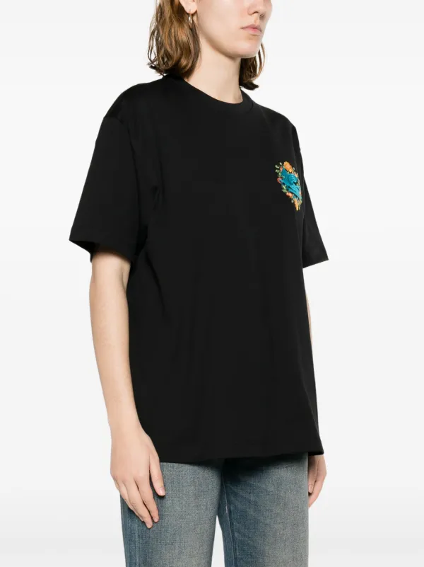 ETRO logo-embroidered Cotton T-shirt | Black | FARFETCH TR