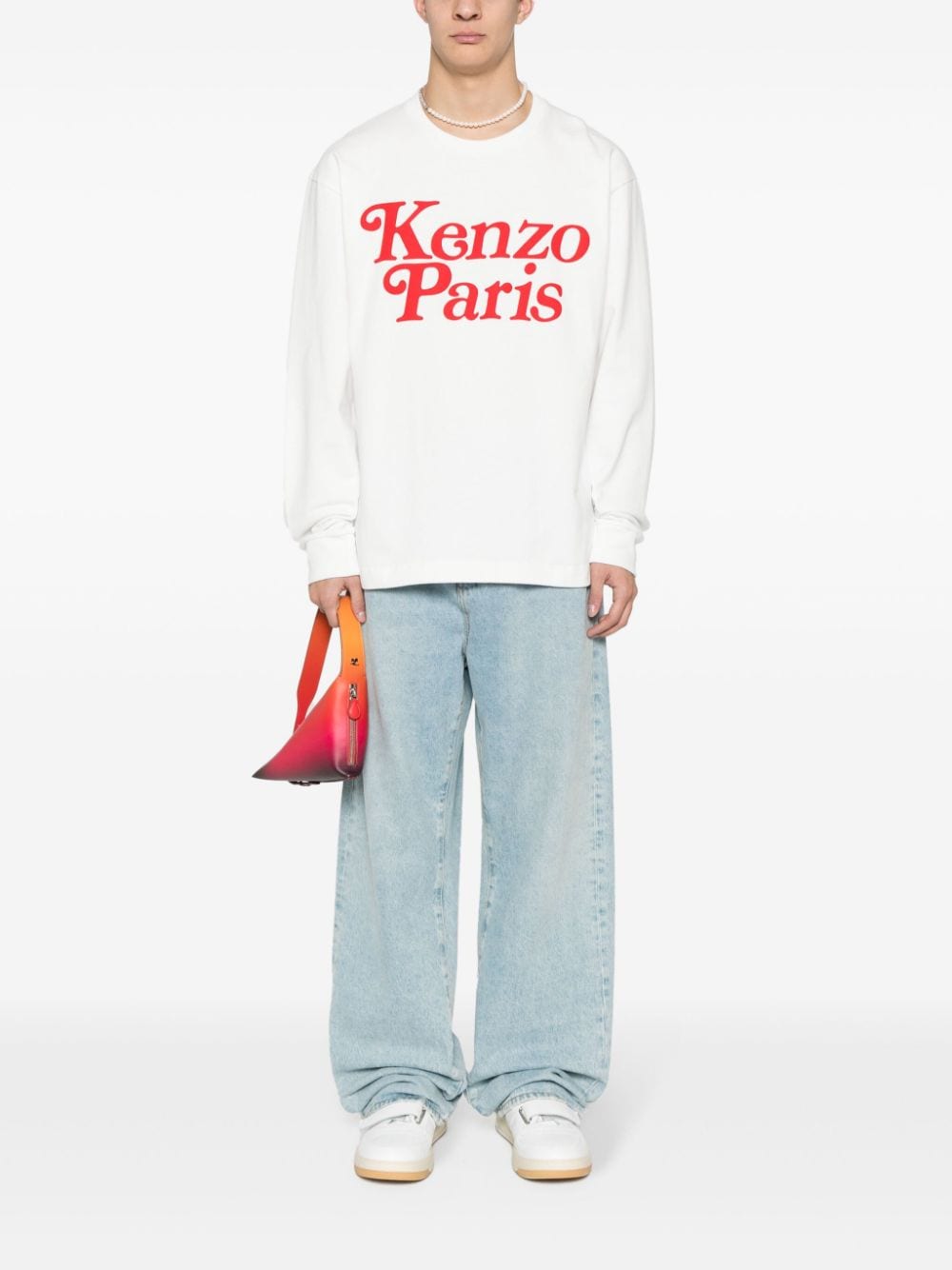 Shop Kenzo X Verdy Flocked-logo T-shirt In White