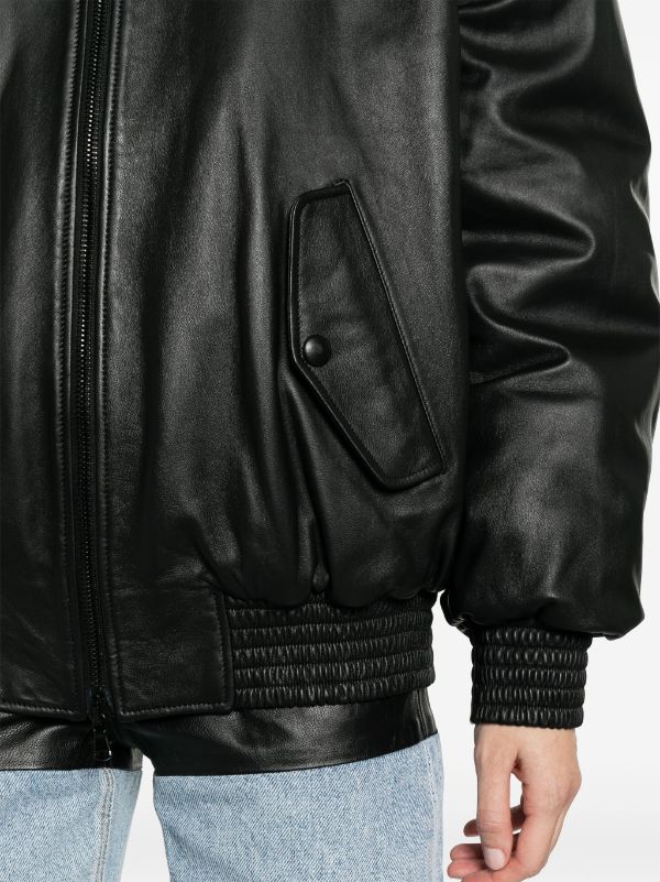 WARDROBE.NYC drop-shoulder Leather Bomber Jacket - Farfetch