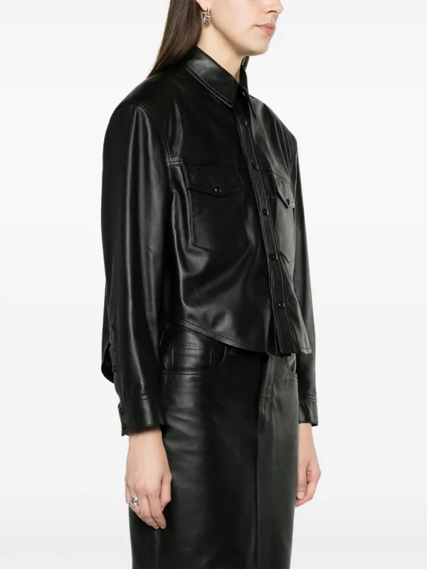 WARDROBE.NYC Leather Shirt Jacket - Farfetch