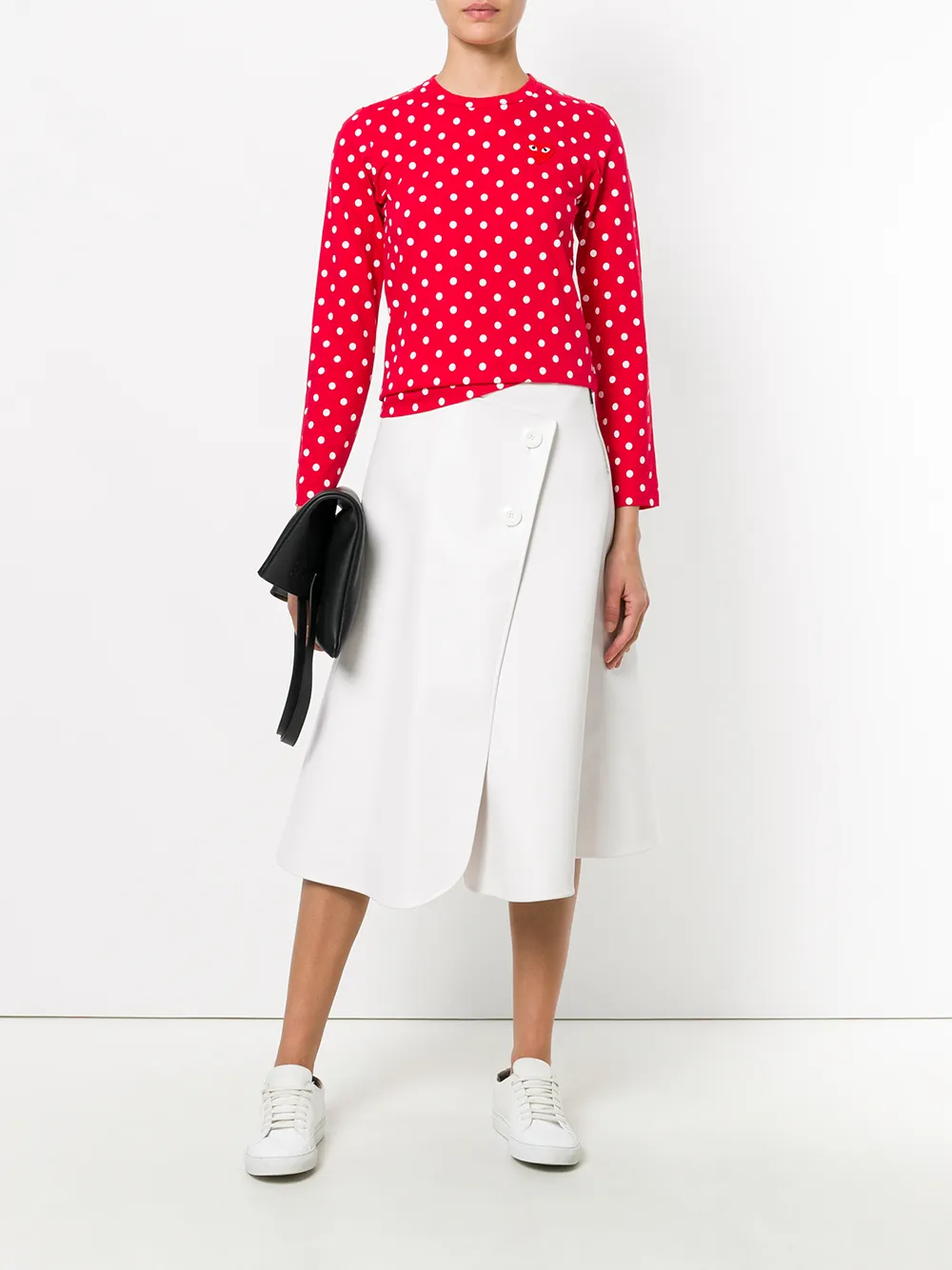 Comme Des Garçons Play polka dot heart logo T-shirt MULTICOLOUR