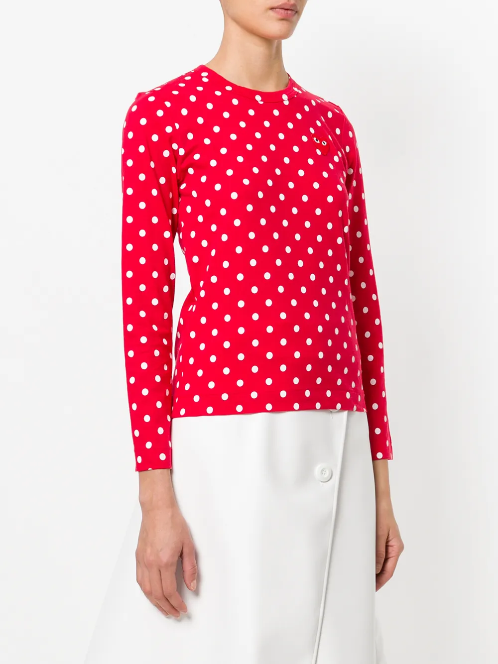 Comme Des Garçons Play polka dot heart logo T-shirt MULTICOLOUR