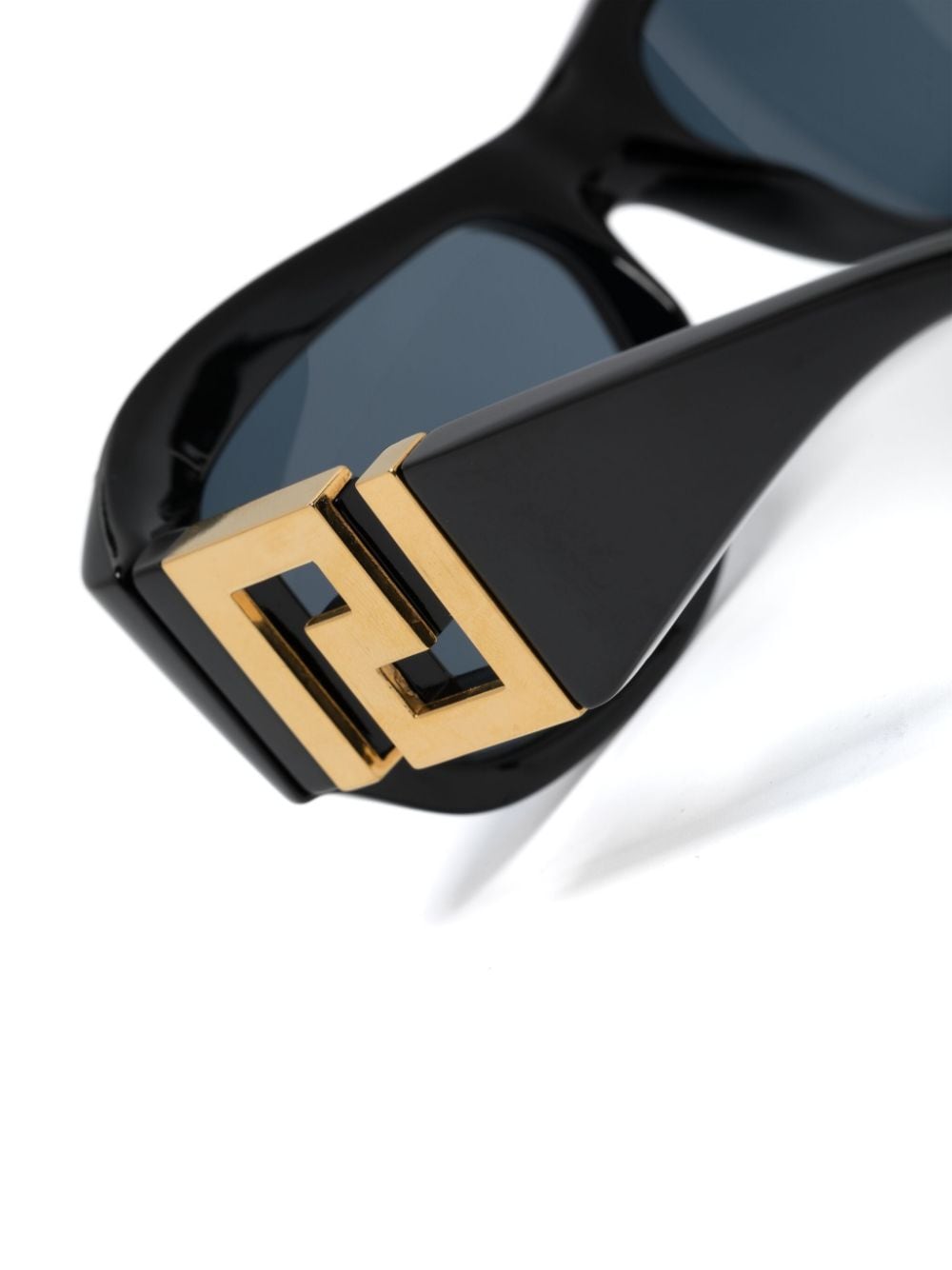 Pre-owned Versace T75 长方形框太阳眼镜 In Black