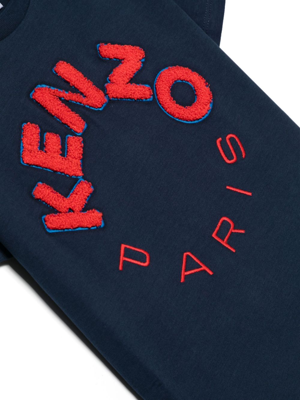 Shop Kenzo Terrycloth-logo Cotton T-shirt In Blue