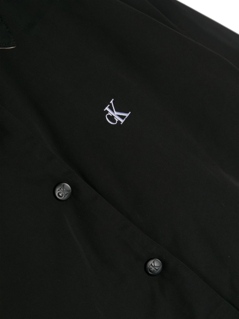 Shop Calvin Klein Logo-embroidered Reversible Jacket In Black