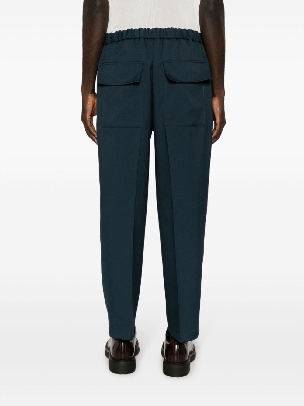 Shop Jil Sander Elasticated-waist Tapered Trousers In Blue