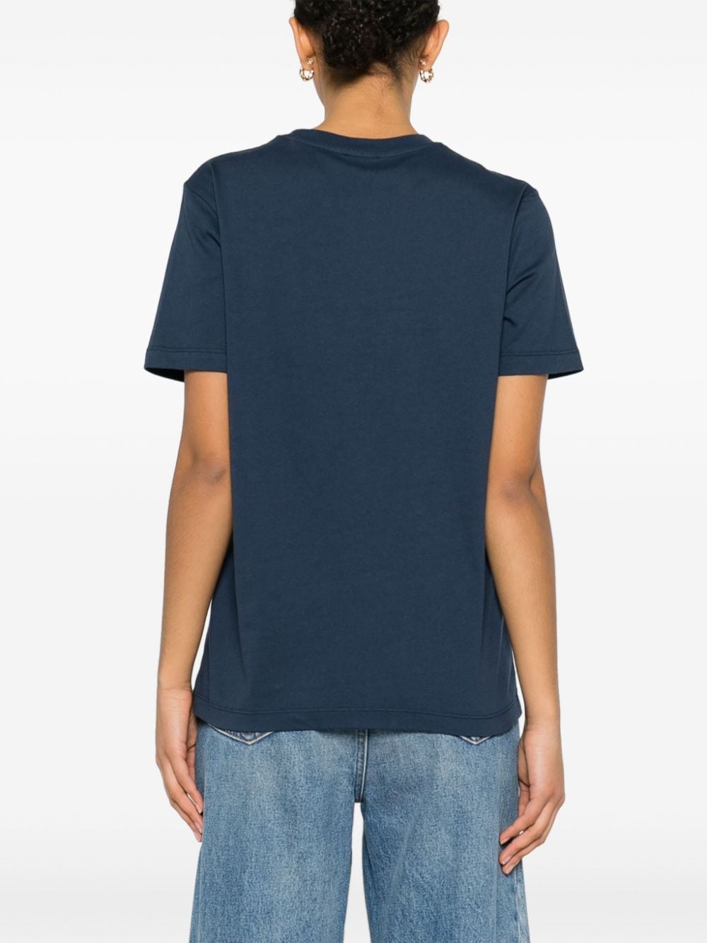 Shop Kenzo Boke Flower-embroidered T-shirt In Blue