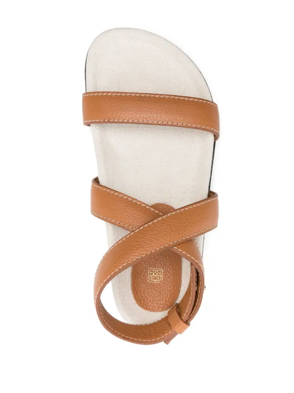 【TOTEME】Chunky Leather Sandals with ankle straps for women TOTEME The Chunky Leather Sandals | Neutrals | FARFETCH