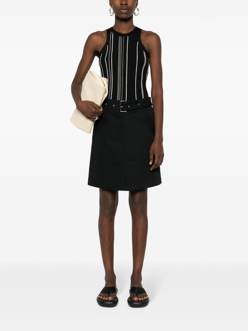 Shop Totême Trench Cotton Skirt In Black