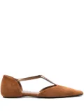 TOTEME The T-Strap suede ballerina shoes - Neutrals
