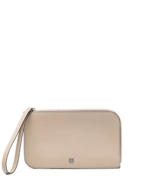TOTEME logo-plaque leather clutch bag