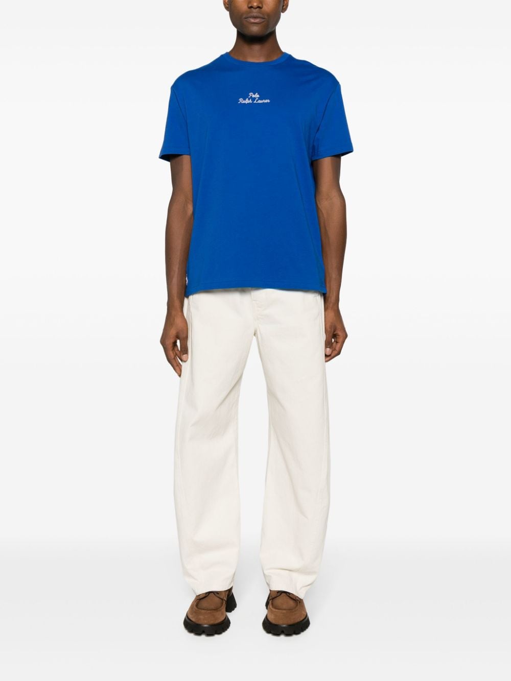 Polo Ralph Lauren Katoenen T-shirt met geborduurd logo - Blauw