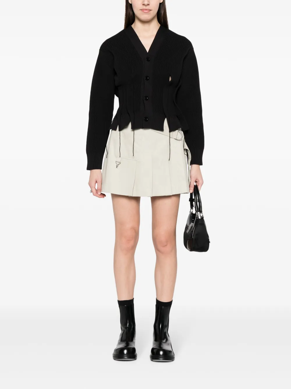 sacai Grofgebreid vest - Zwart