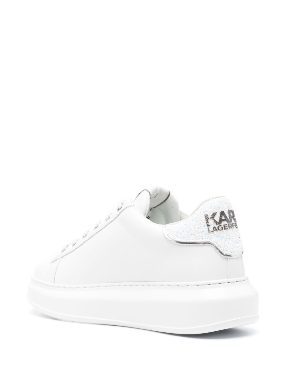 Shop Karl Lagerfeld Kapri Leather Platform Sneakers In White