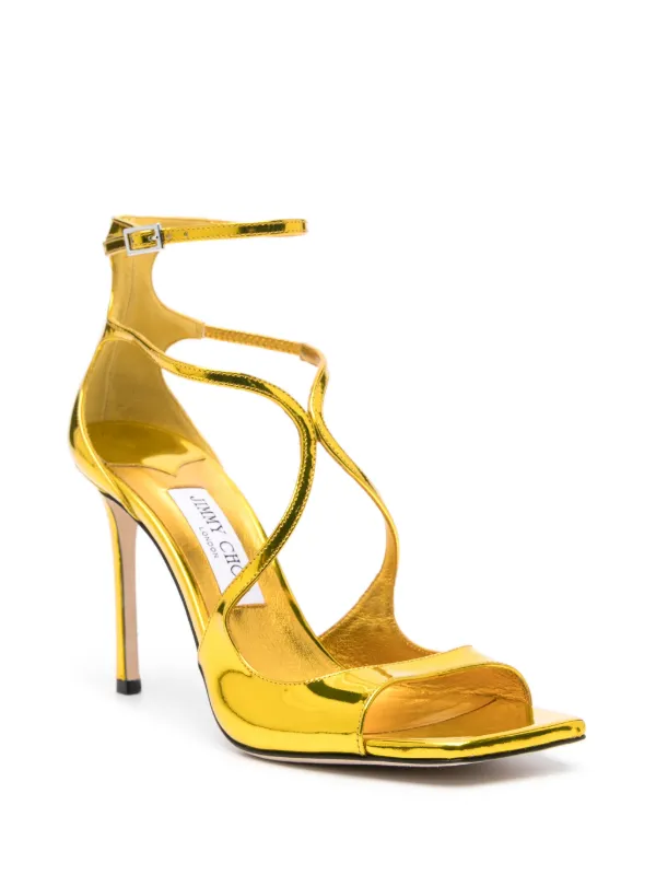 【Jimmy Choo】アジア 95mm パールレザーサンダル Jimmy Choo Azia 95mm レザーサンダル | イエロー | FARFETCH JP