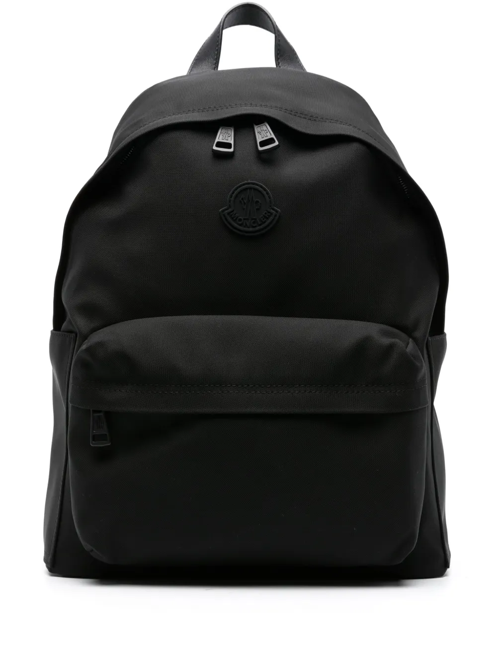 Shop Moncler Pierrick Rubberised-logo Backpack In Black