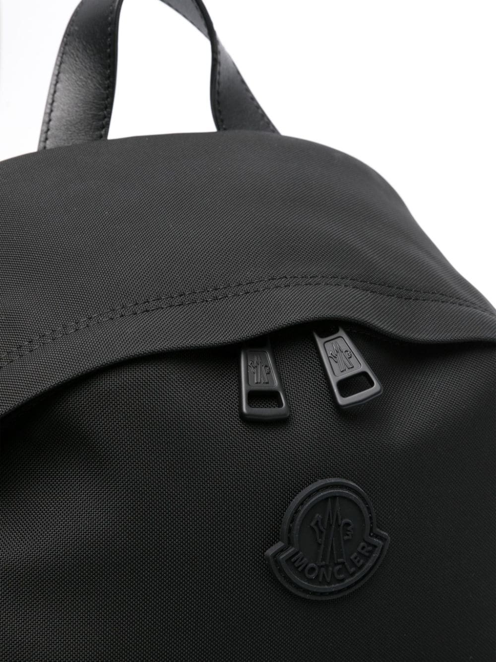 Shop Moncler Pierrick Rubberised-logo Backpack In Black
