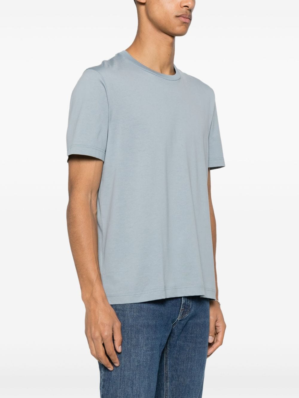 Shop Brioni Embroidered-logo Cotton T-shirt In Blue