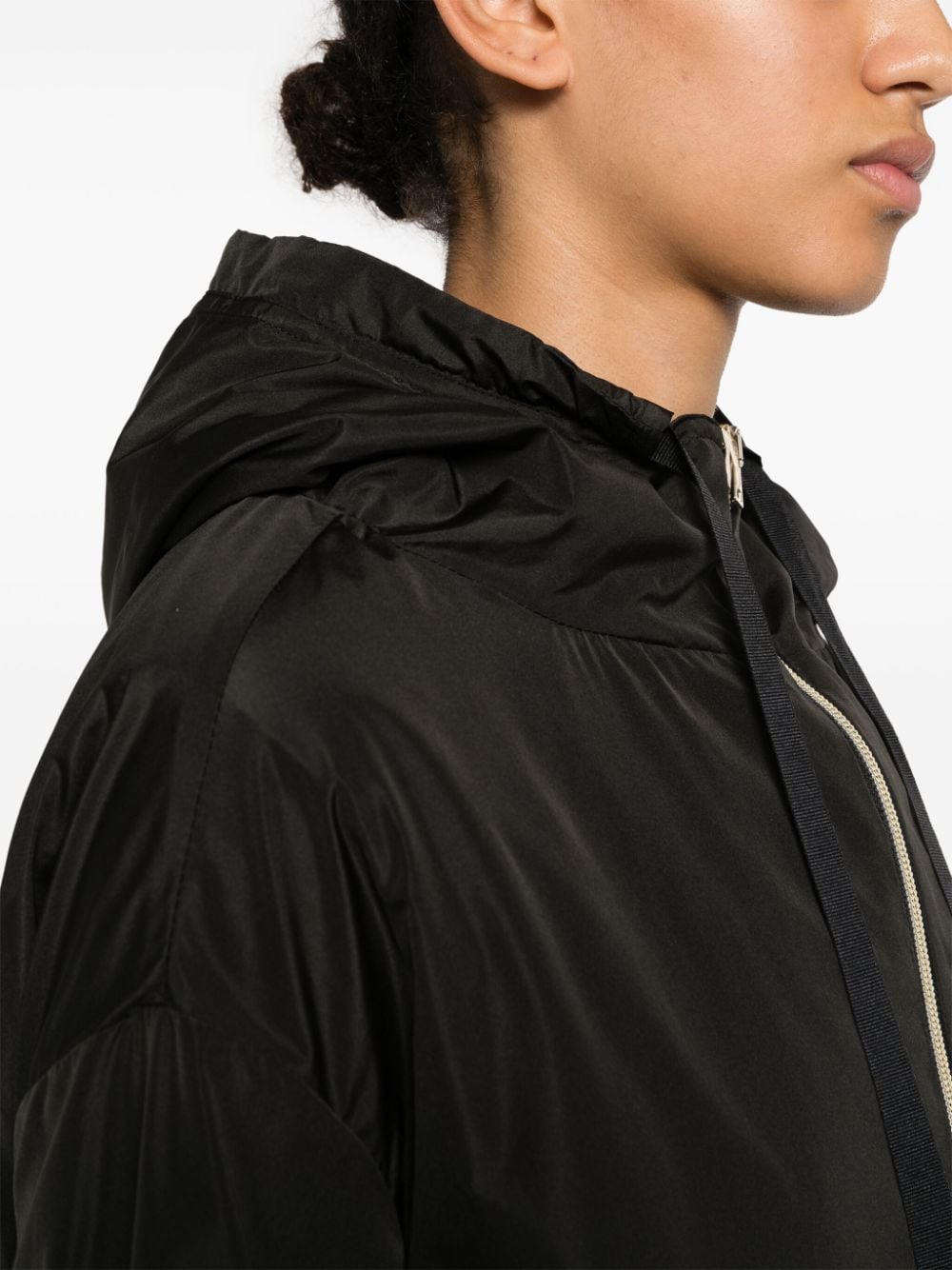 Shop Herno Zip-up Hooded Coat In Black