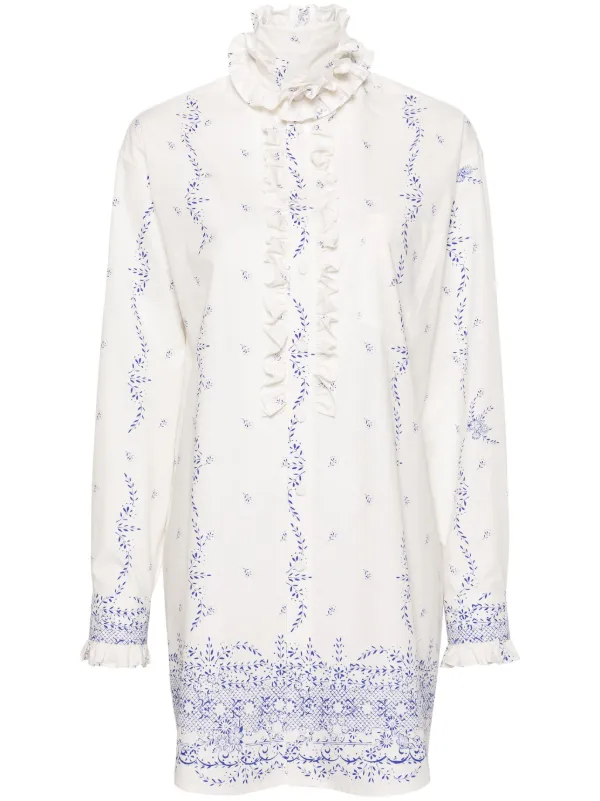 Philosophy Di Lorenzo Serafini floral-print Cotton Shirt Dress