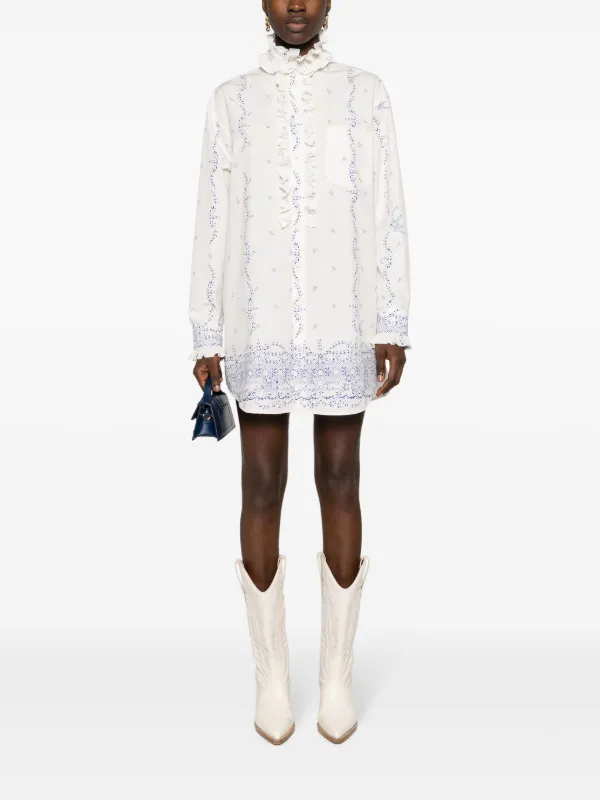 philosophy shirt dress Philosophy Di Lorenzo Serafini floral-print Cotton Shirt Dress | Neutrals
