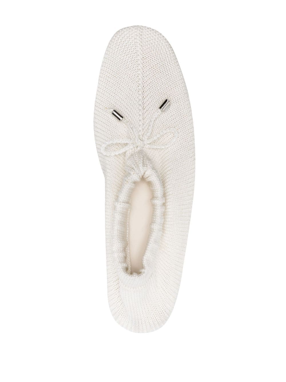 Shop Totême The Knitted Ballerina Shoes In Neutrals